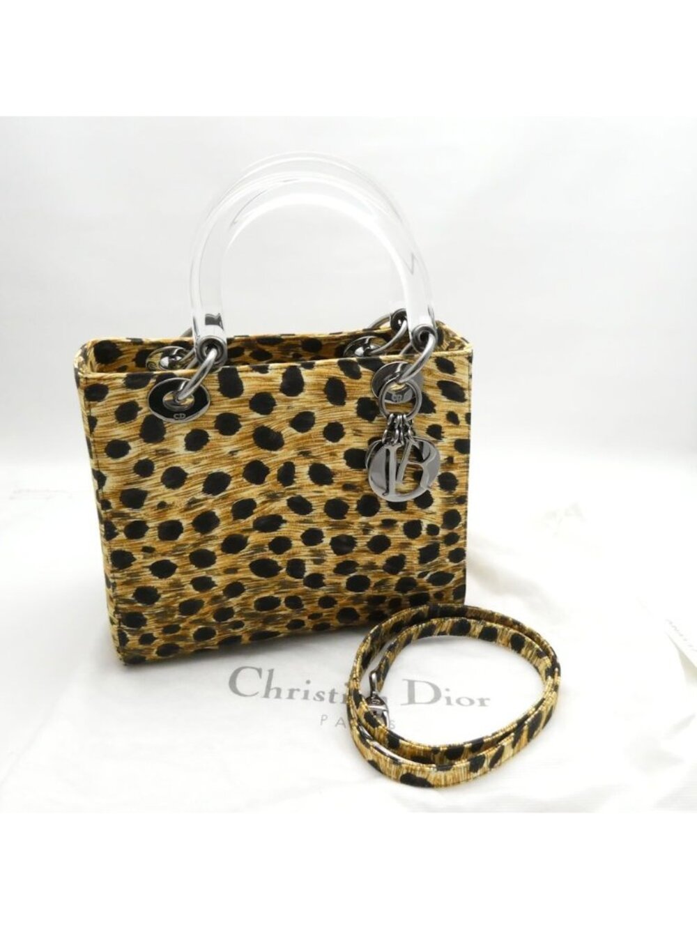 Dior Handbag 2-Way Shoulder Leopard Purse